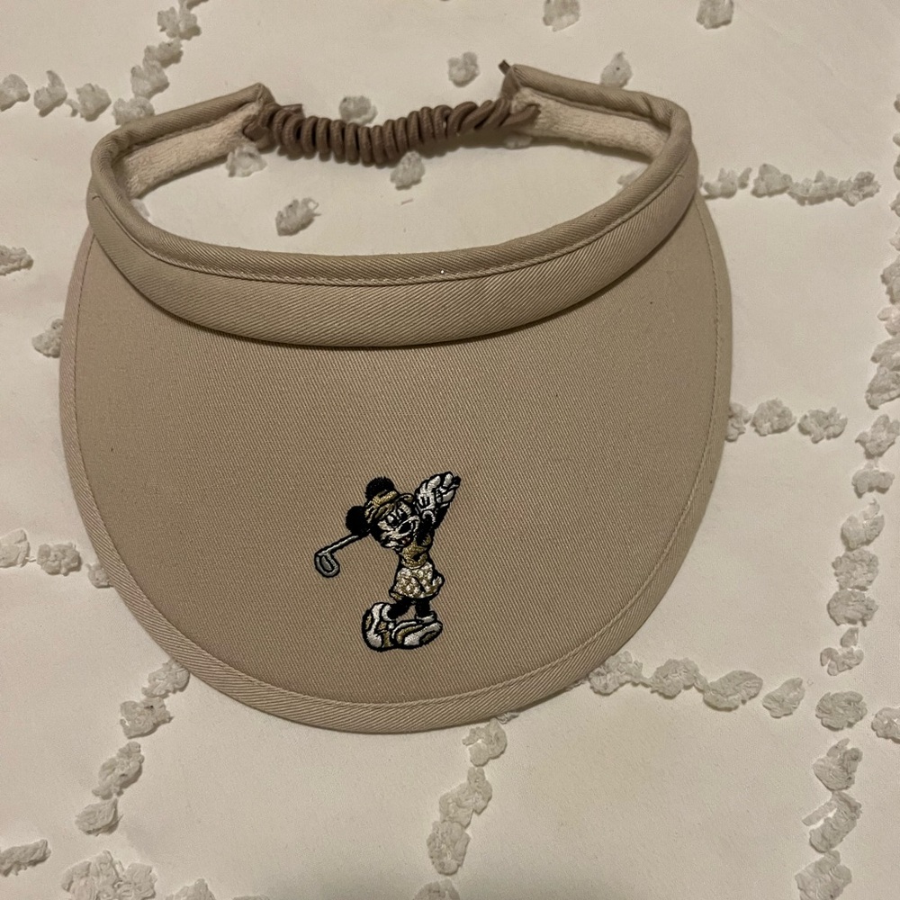 Disney Beige Visor with Minnie Mouse Character Embroidery
